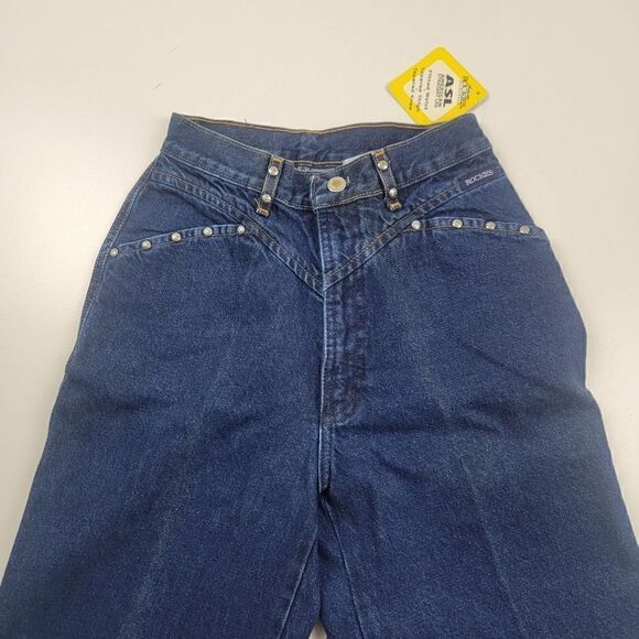 Vintage 80’s Rockies High Waisted Blue Studded Western Mom Jeans 28/7 NWT NWD - Picture 1 of 10